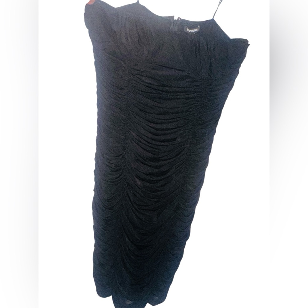 Strapless Ruched Mesh Mini Dress NWT - Picture 7 of 8